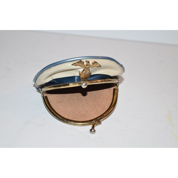 Vtg Military Leather Cap Hat Coin Purse Eagle change souvenir Mexico - Picture 5 of 10
